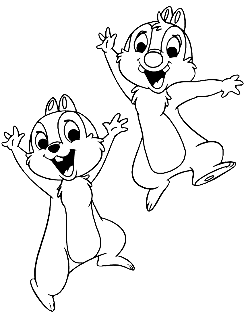 ζωγραφική Ο Τσιπ και ο Ντέιλ ζητωκραυγάζουν