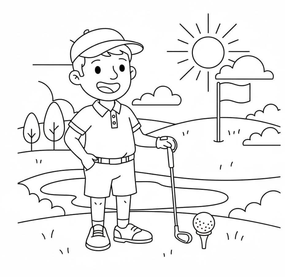 ζωγραφική Παιδί του γκολφ