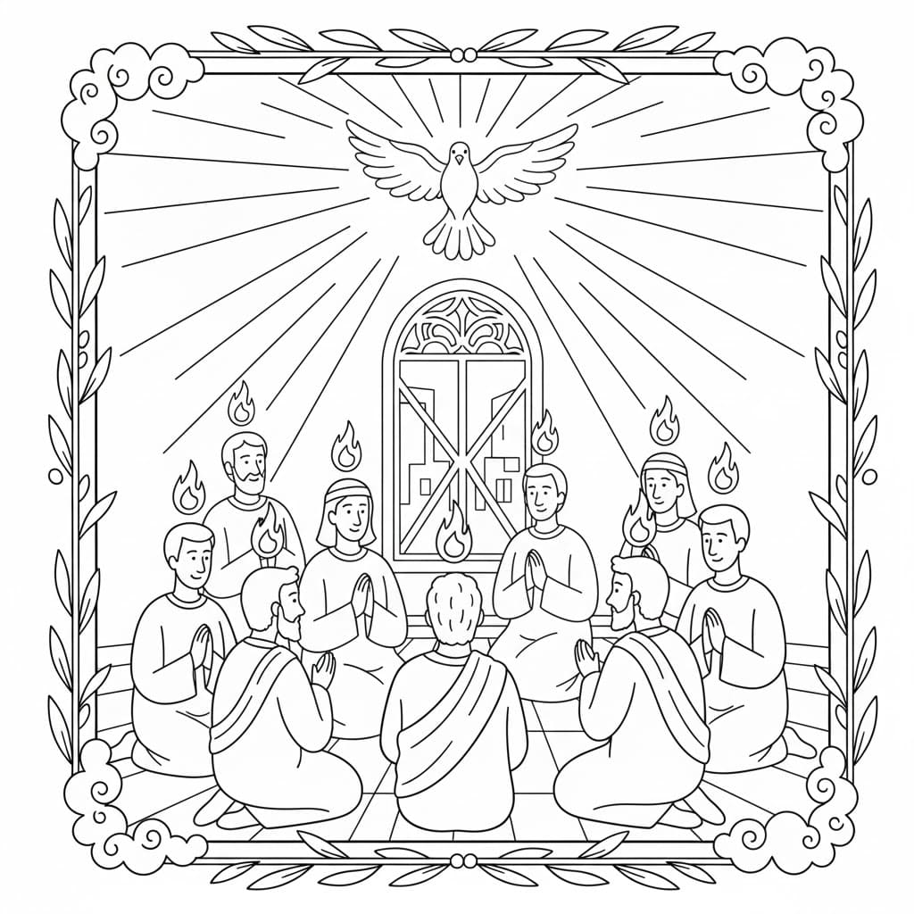 ζωγραφική Πεντηκοστή εκτυπώσιμο δωρεάν
