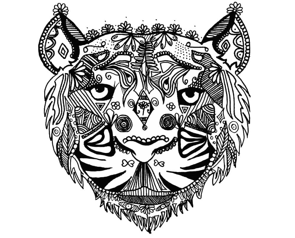 ζωγραφική Πρόσωπο τίγρης Ζεντάνγκλ