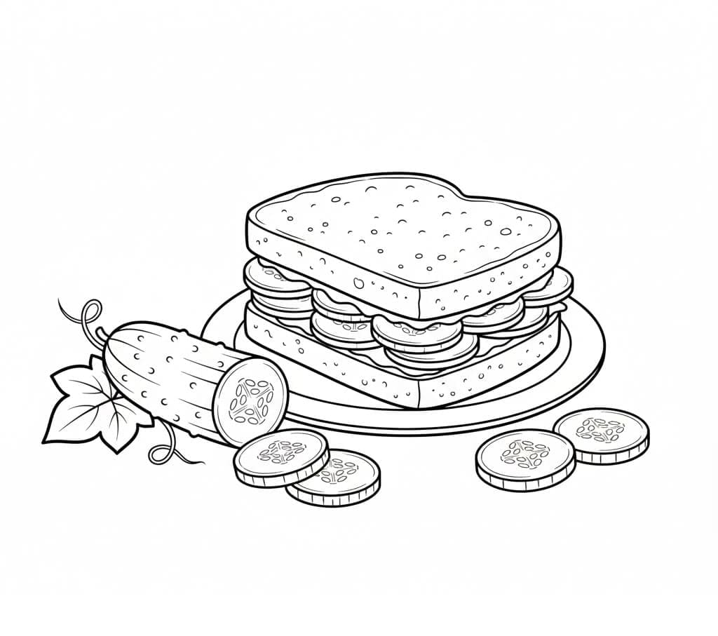 ζωγραφική Σάντουιτς με αγγούρι