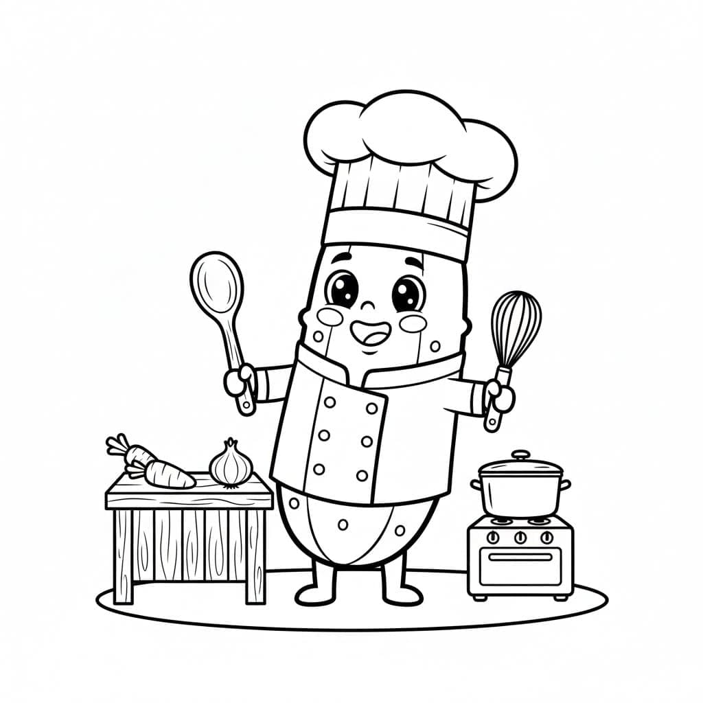 ζωγραφική Σεφ με αγγούρια