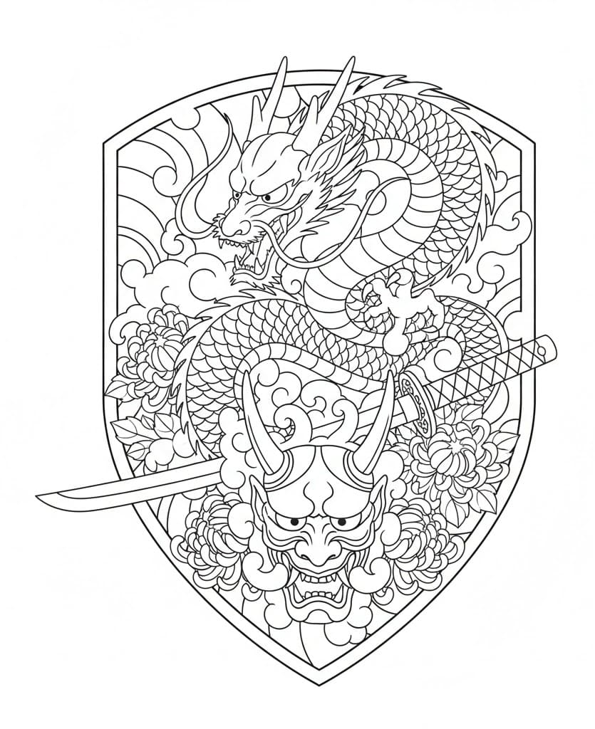 ζωγραφική Τατουάζ δράκος με σπαθί