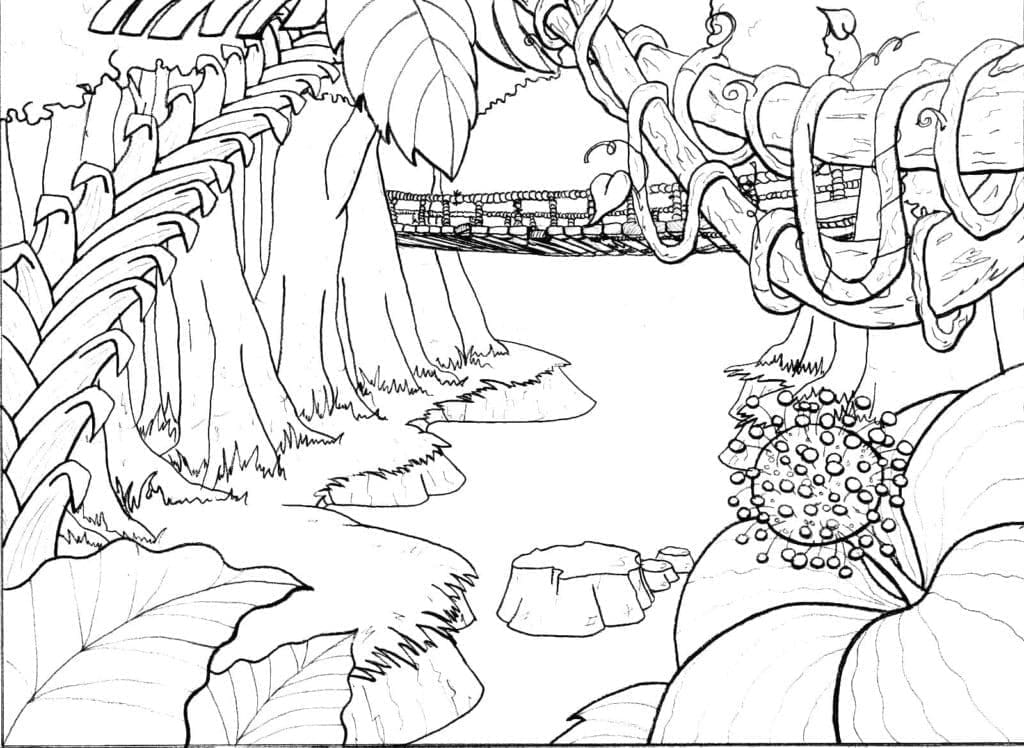 ζωγραφική Το Τοπίο της Ζούγκλας