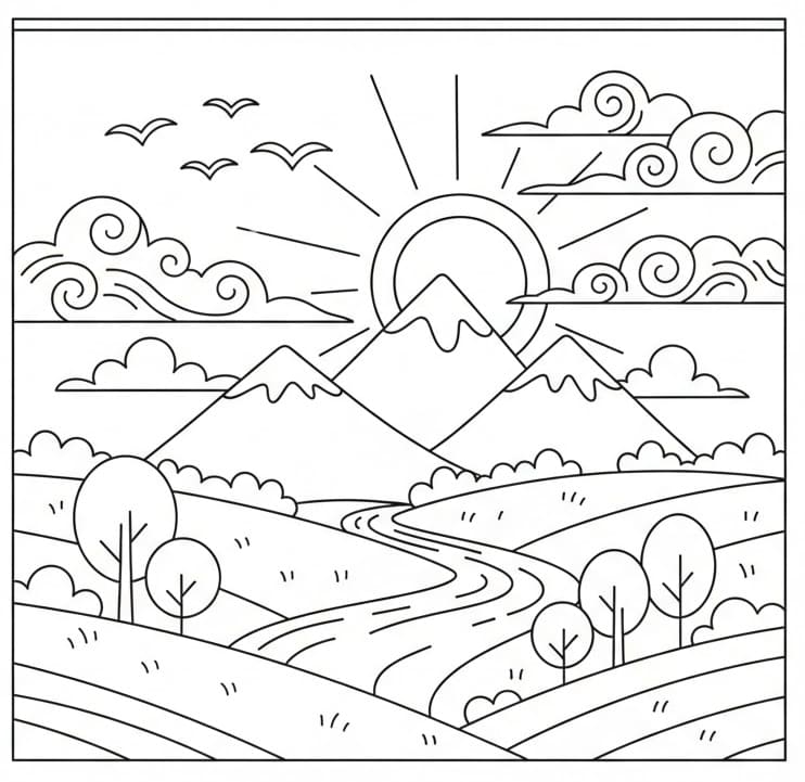 ζωγραφική Τοπίο εκτυπώσιμο