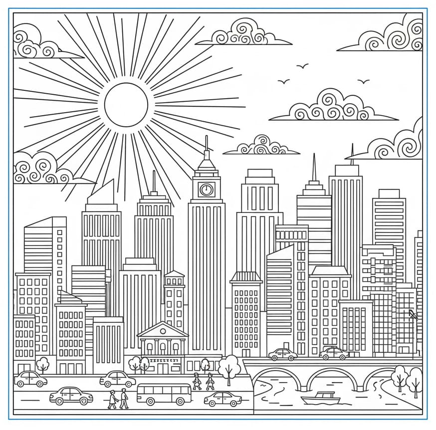 ζωγραφική Τοπίο πόλης