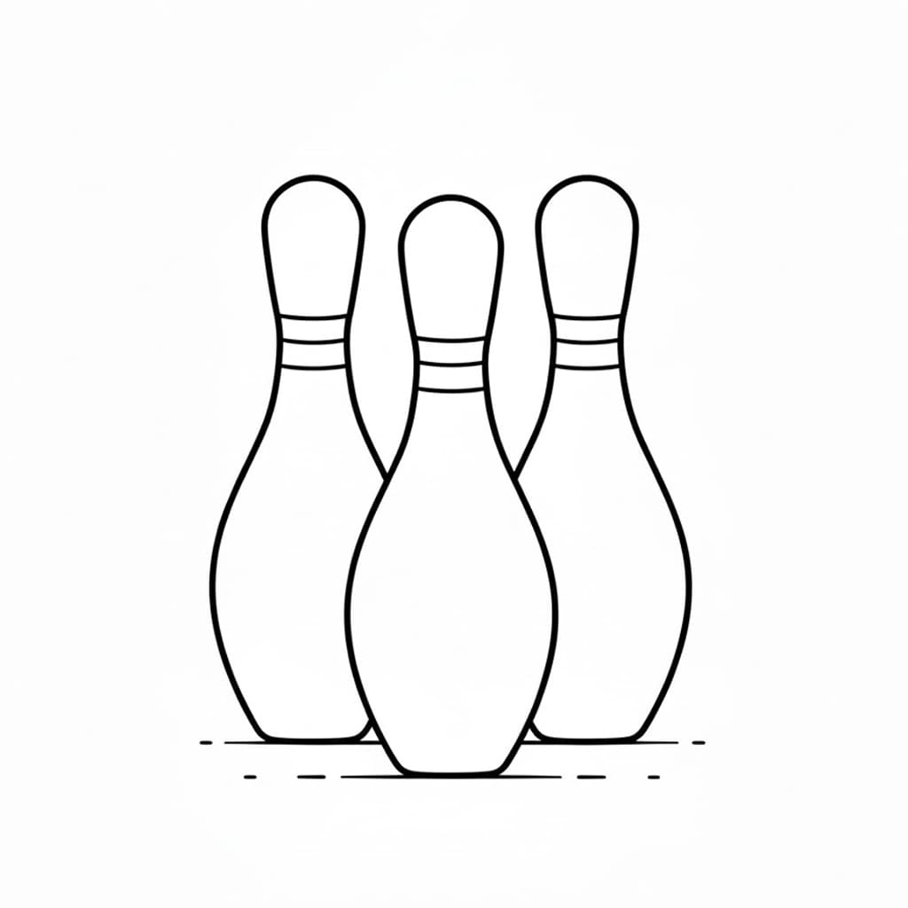 ζωγραφική Τρεις καρφίτσες μπόουλινγκ