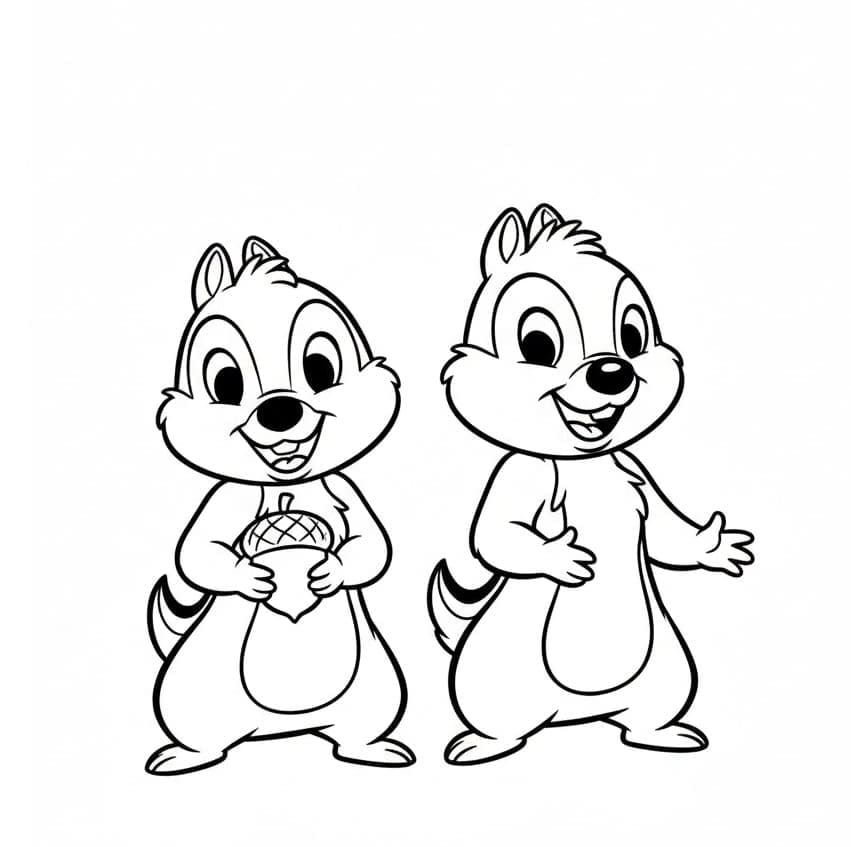 ζωγραφική Τσιπ και Ντέιλ δωρεάν εκτυπώσιμο