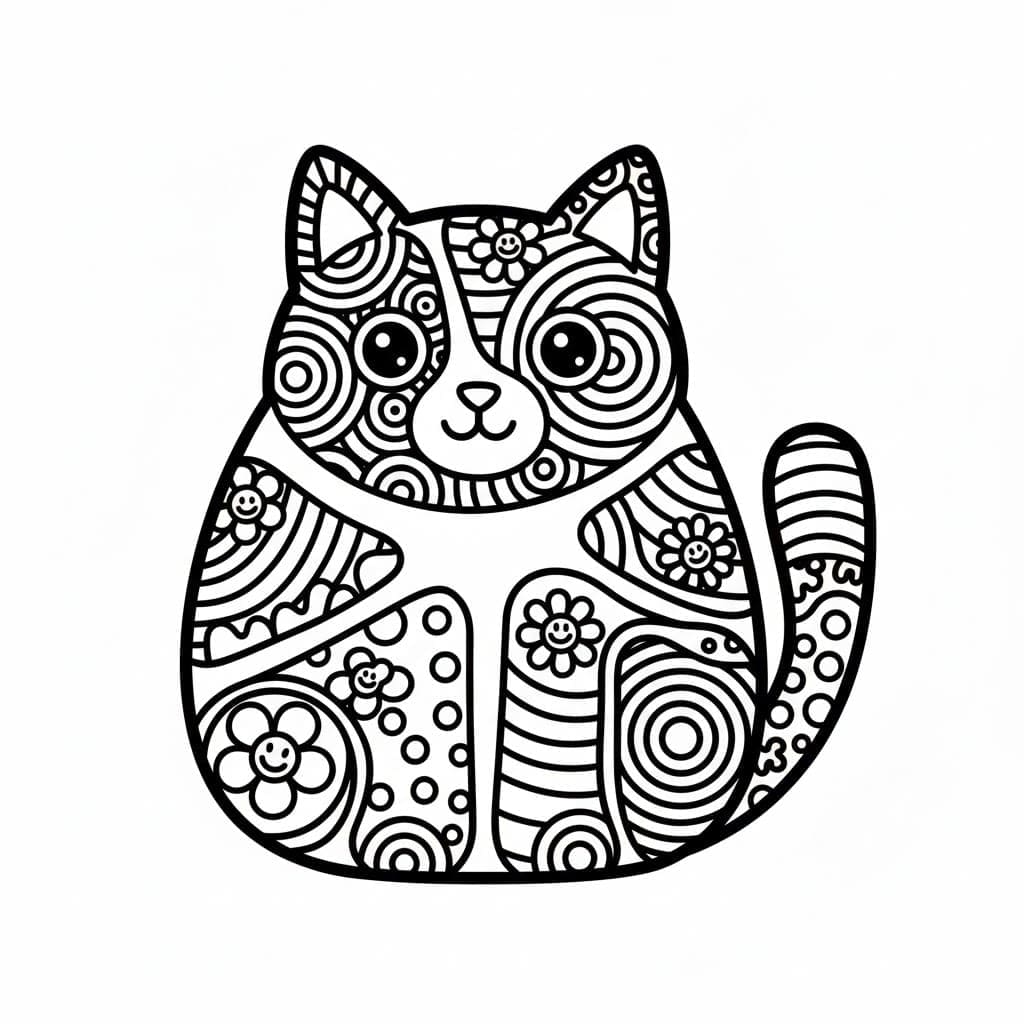 ζωγραφική Ζεντάνγκλ με γάτες