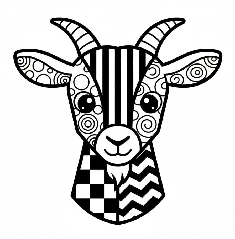 ζωγραφική Ζεντάνγκλ με κατσίκα