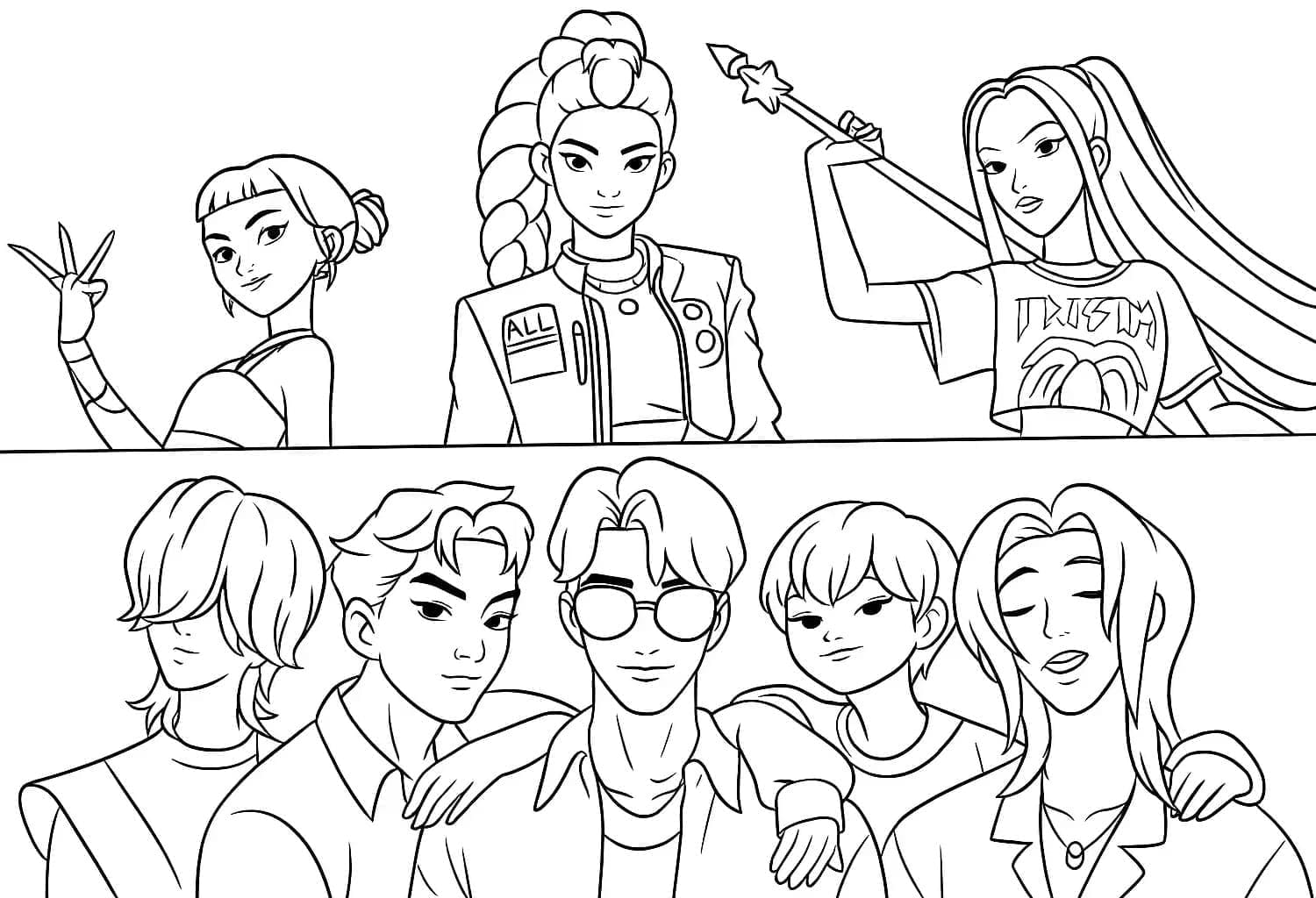 ζωγραφική Αγόρια και Κορίτσια K-Pop Κυνηγοί Δαιμόνων