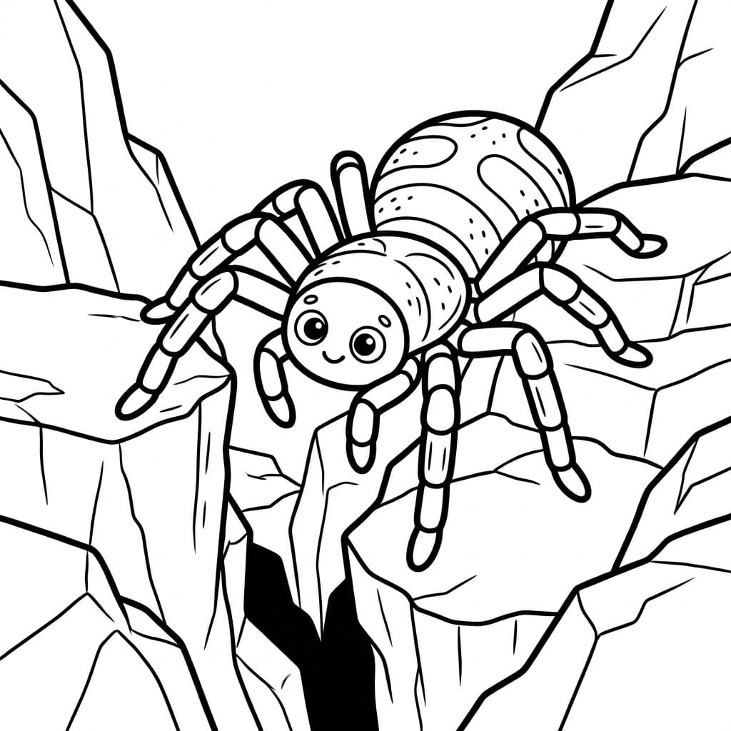 ζωγραφική Αράχνη στο Βράχο