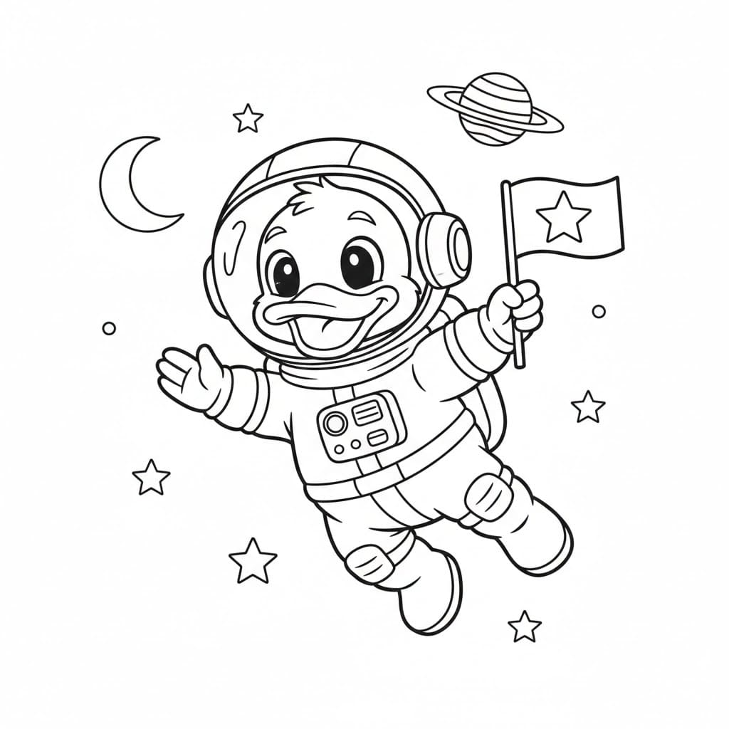 ζωγραφική Αστροναύτης Παπάκι