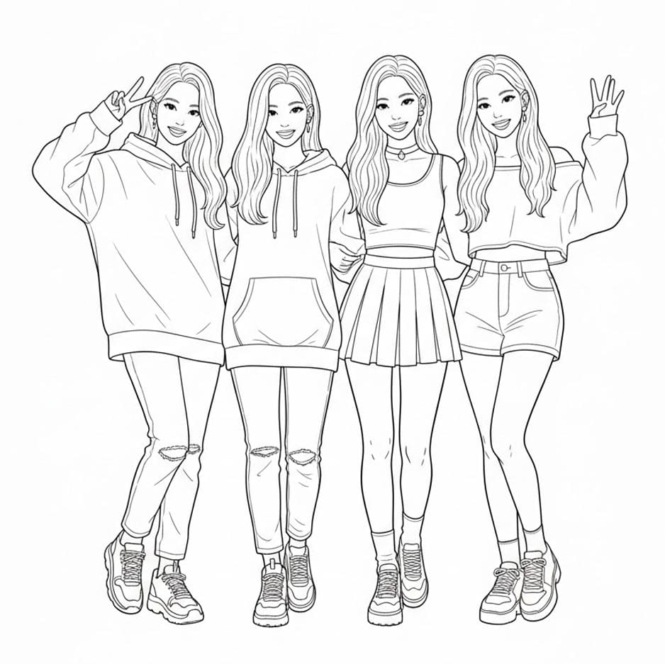 ζωγραφική Blackpink Χαρούμενη Στάση