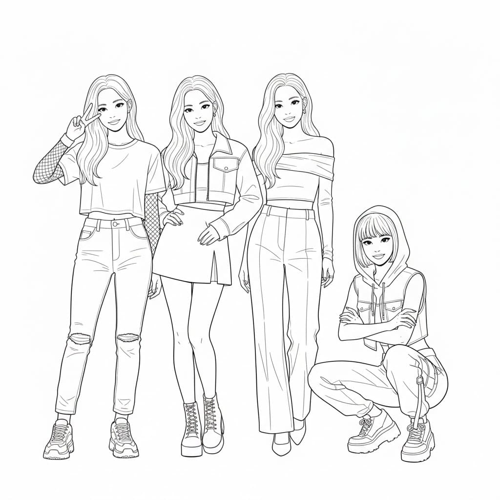 ζωγραφική Blackpink Μαζί Στη Σκηνή