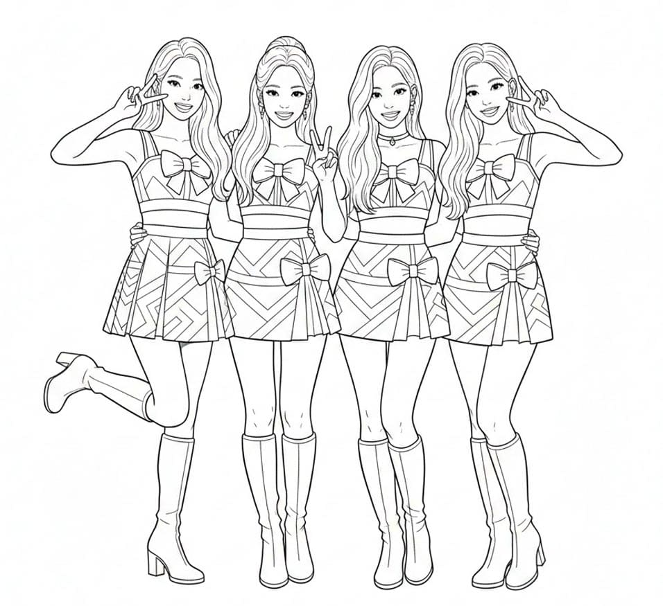 ζωγραφική Blackpink Σε Ομαδική Πόζα