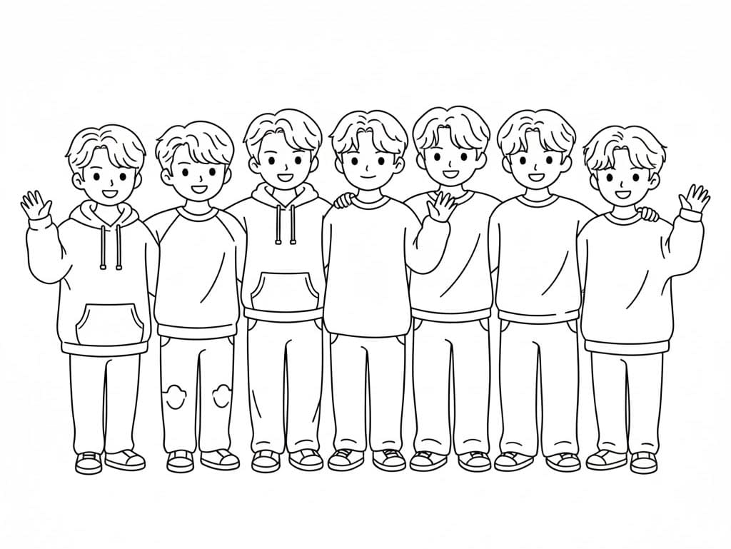 ζωγραφική BTS Χαριτωμένη Ομάδα