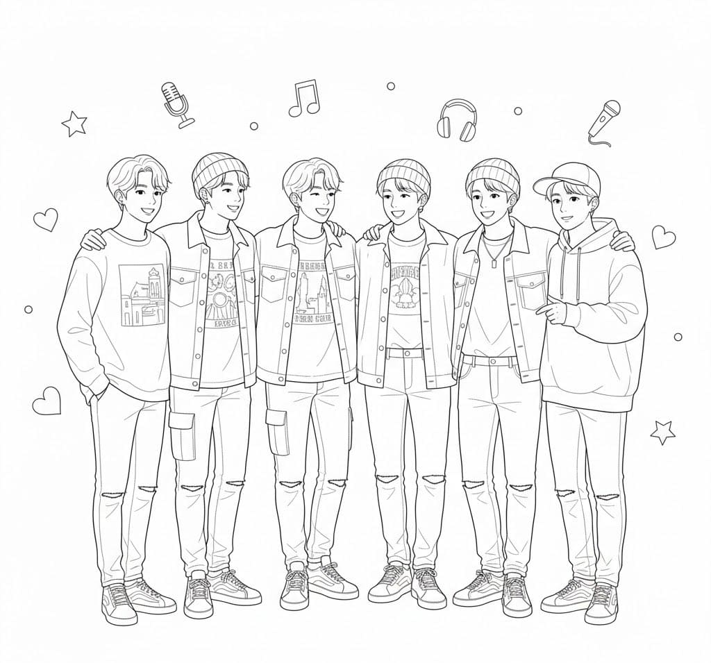 ζωγραφική BTS Με Καρδιές