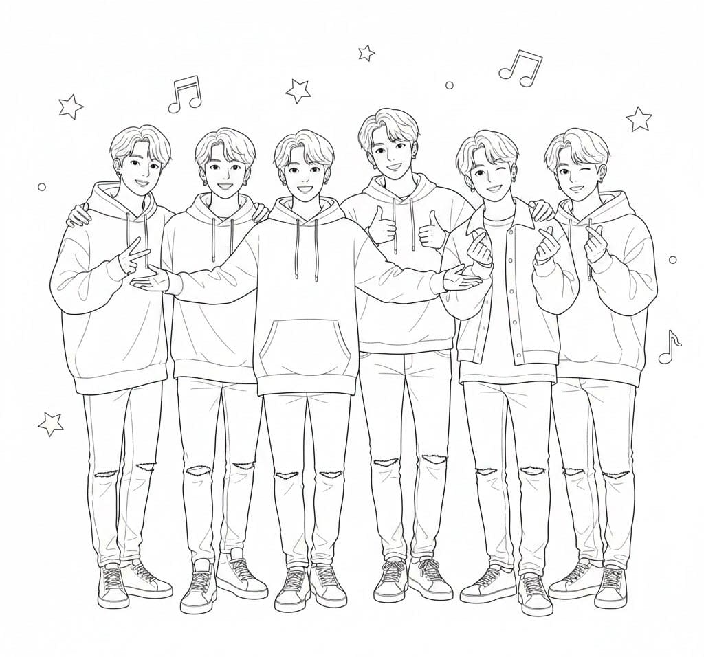 ζωγραφική BTS Με Μουσικές Νότες