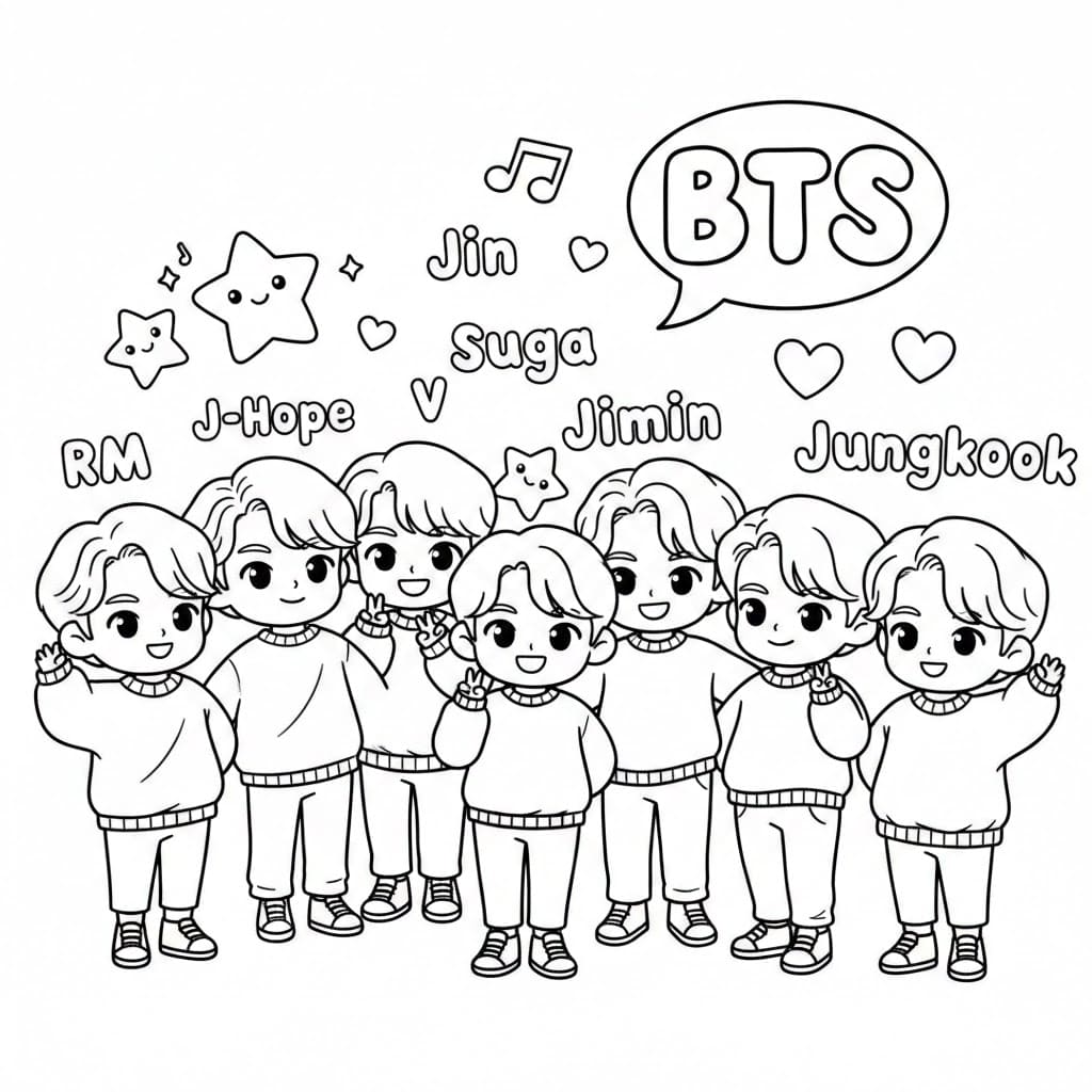 ζωγραφική BTS Με Ονόματα Μελών