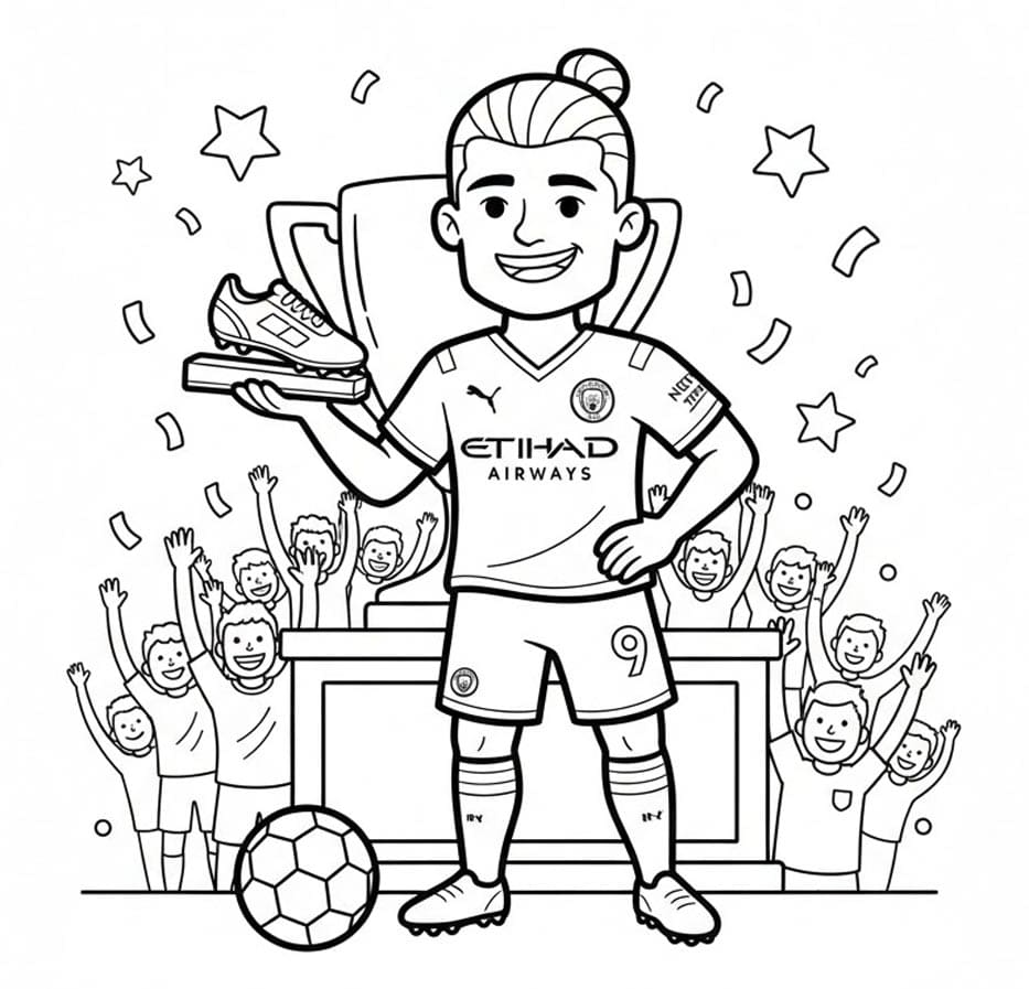 ζωγραφική Χρυσή κατσικίσια μπάλα Έρλινγκ Χάαλαντ