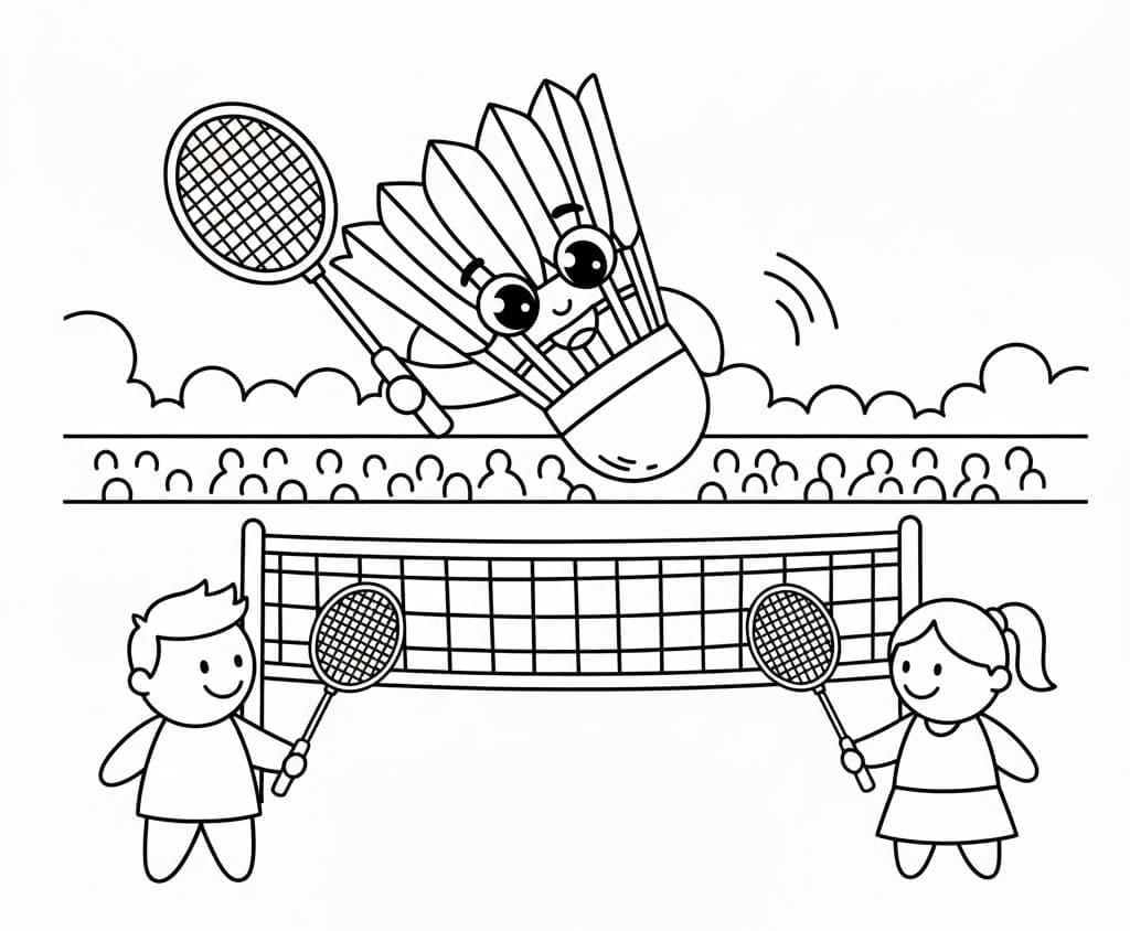 ζωγραφική Διασκεδαστικός αγώνας μπάντμιντον