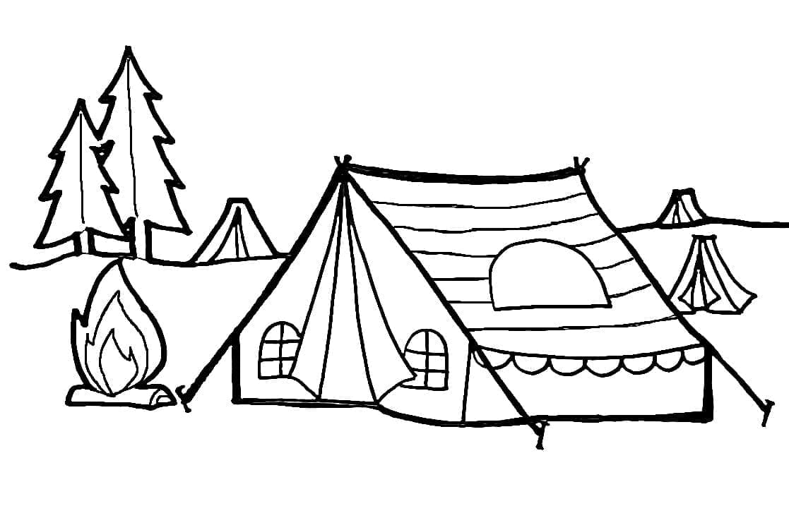 ζωγραφική Δωρεάν εκτυπώσιμος χώρος κατασκήνωσης