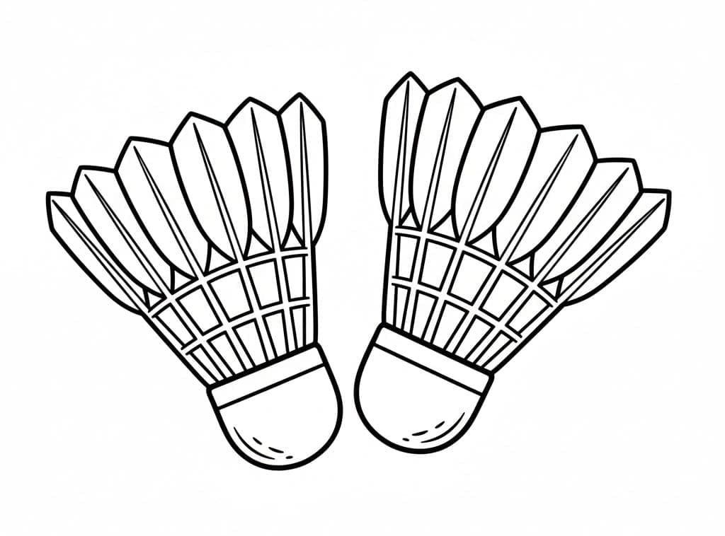 ζωγραφική Δύο μπάλες μπάντμιντον