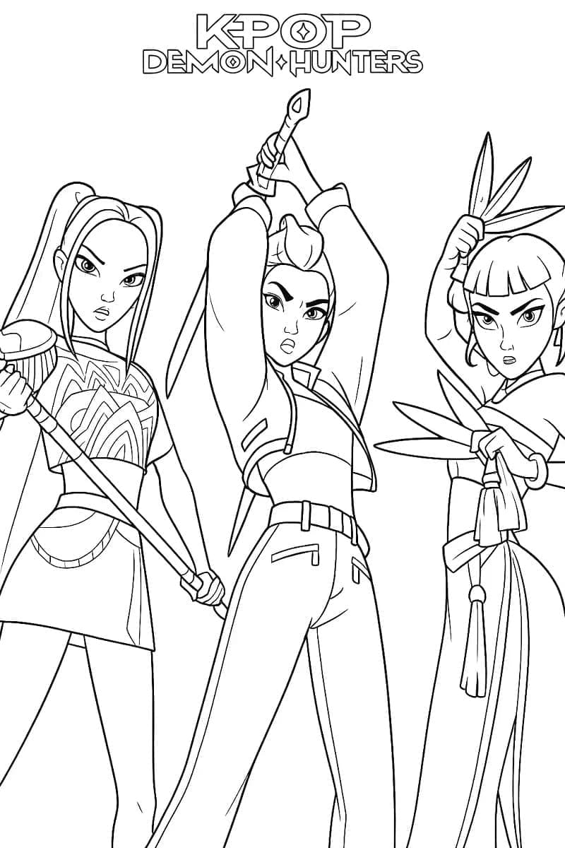 ζωγραφική Εκτυπώσιμος K-Pop Κυνηγοί Δαιμόνων