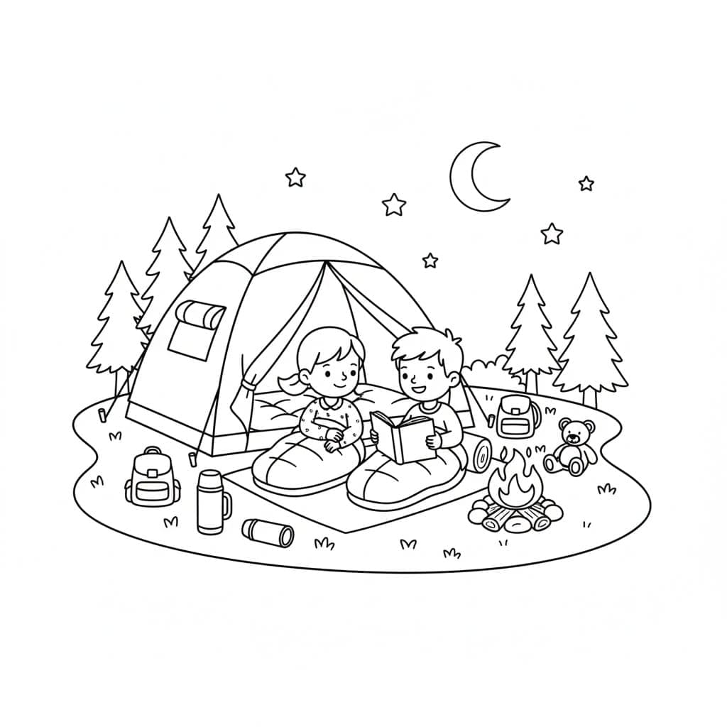 ζωγραφική Ελεύθερη κατασκήνωση - εικόνα