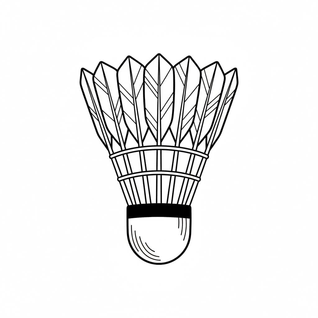 ζωγραφική Ένα φτερό μπάντμιντον