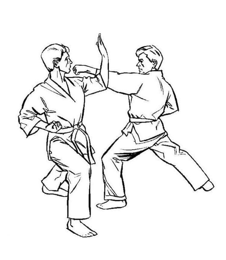 ζωγραφική Ένας αγώνας καράτε