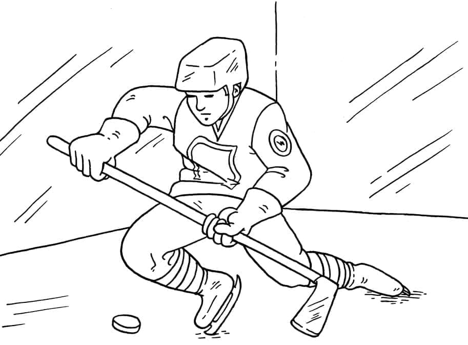 ζωγραφική Ένας παίκτης χόκεϊ