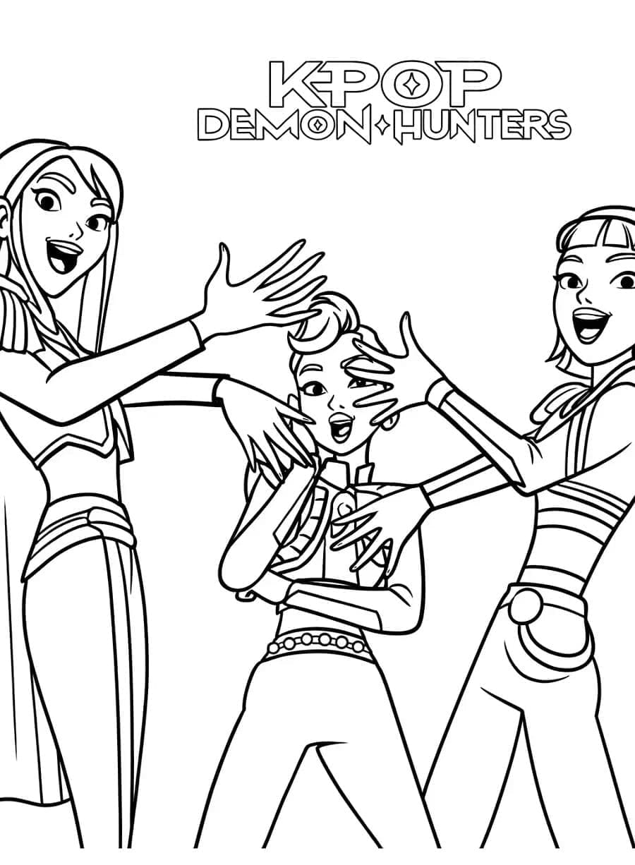 ζωγραφική K-Pop Κυνηγοί Δαιμόνων Δωρεάν για παιδιά