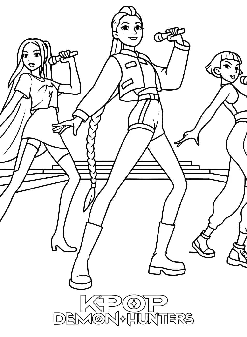 ζωγραφική K-Pop Κυνηγοί Δαιμόνων για εκτύπωση