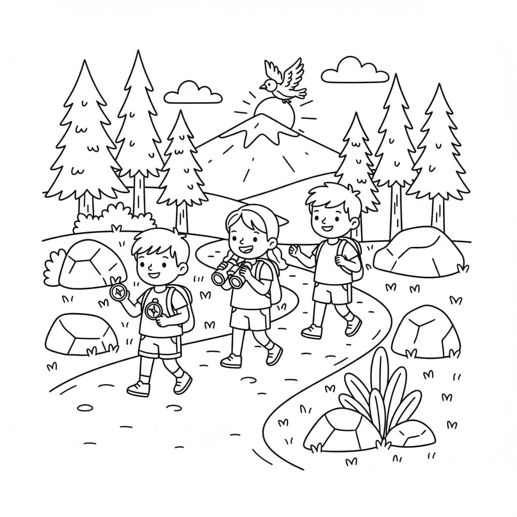 ζωγραφική Κάμπινγκ και περπάτημα