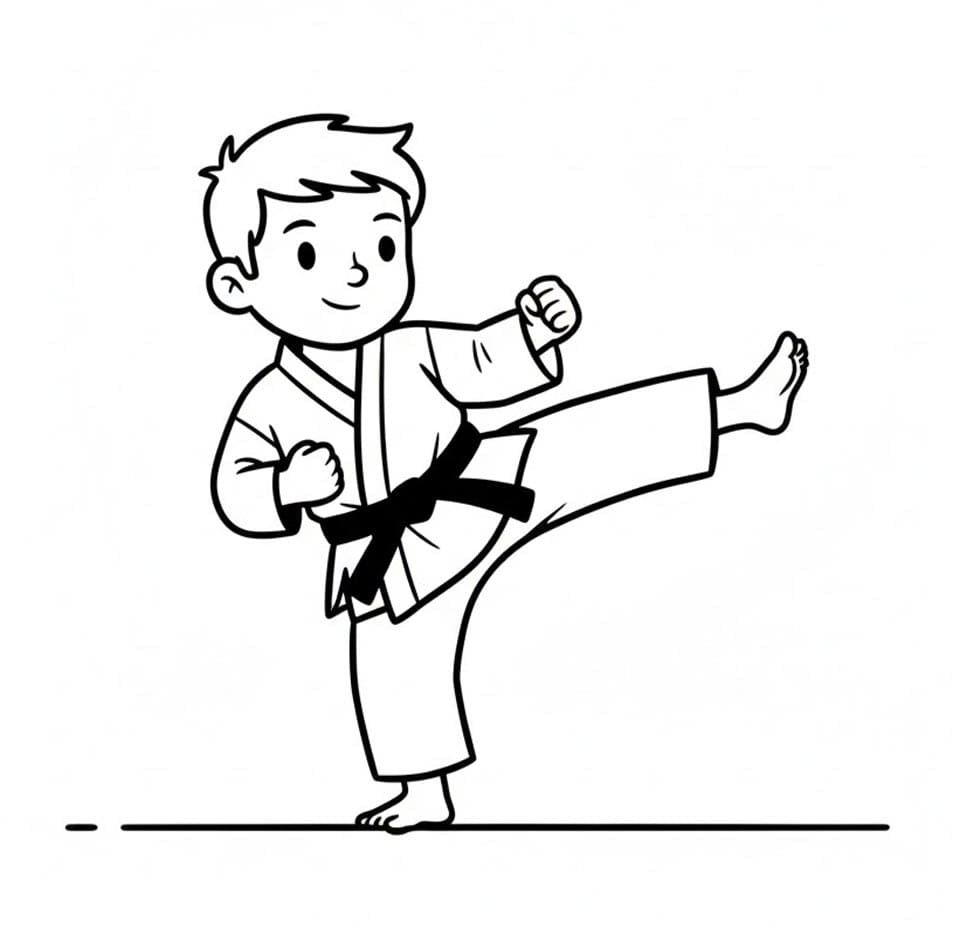 ζωγραφική Καράτε Μπροστινή Κλωτσιά