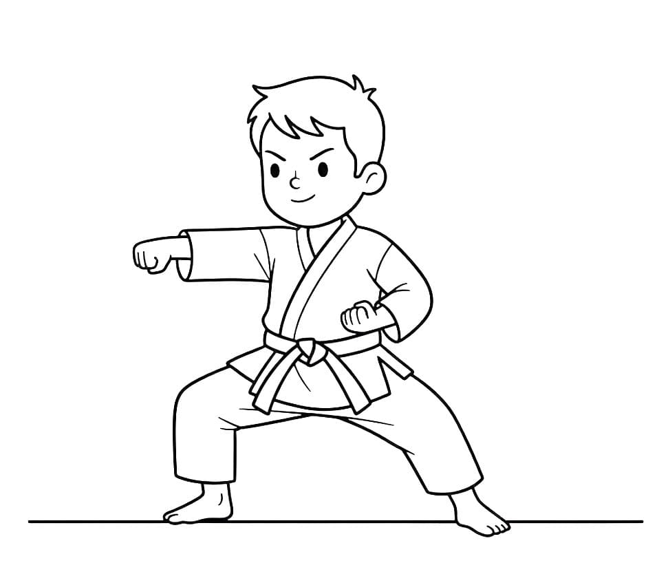 ζωγραφική Καράτε Ευθεία Γροθιά