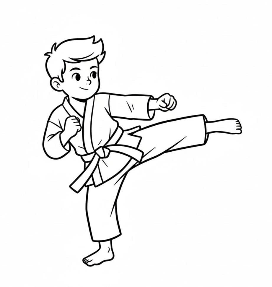 ζωγραφική Καράτε Πλάγια Κλωτσιά