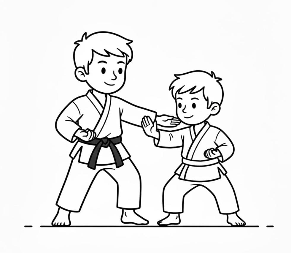 ζωγραφική Καράτε Προπόνηση Ζευγαριού