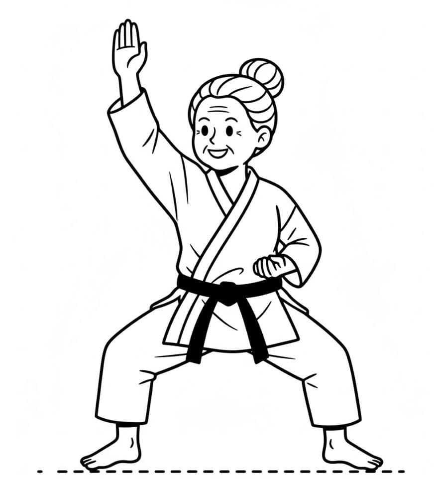 ζωγραφική Καράτε Ψηλή Στάση