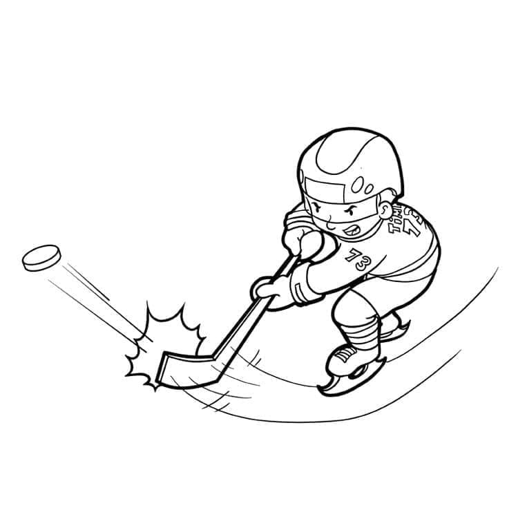 ζωγραφική Μικρό αγόρι παίζει χόκεϊ ωραία