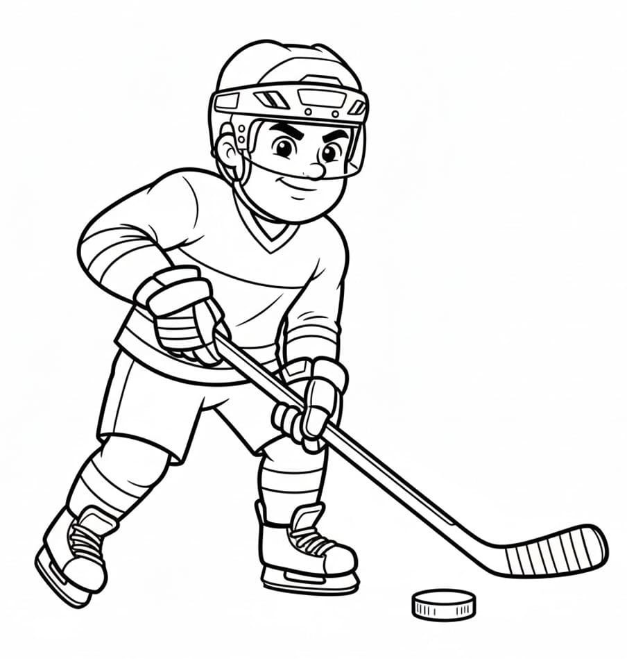 ζωγραφική Νεαρός Παίκτης Χόκεϊ