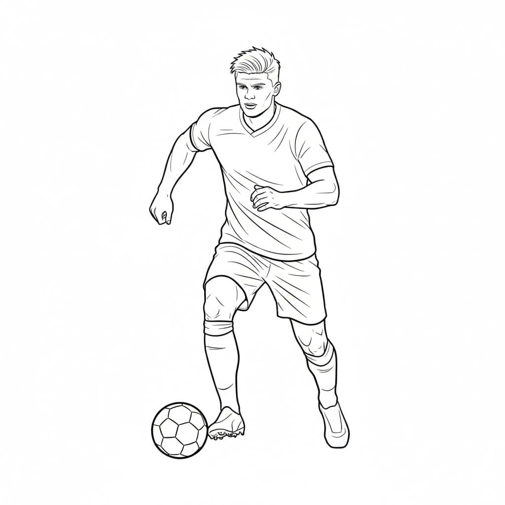 ζωγραφική Ο Έρλινγκ Χάαλαντ ελέγχει την μπάλα