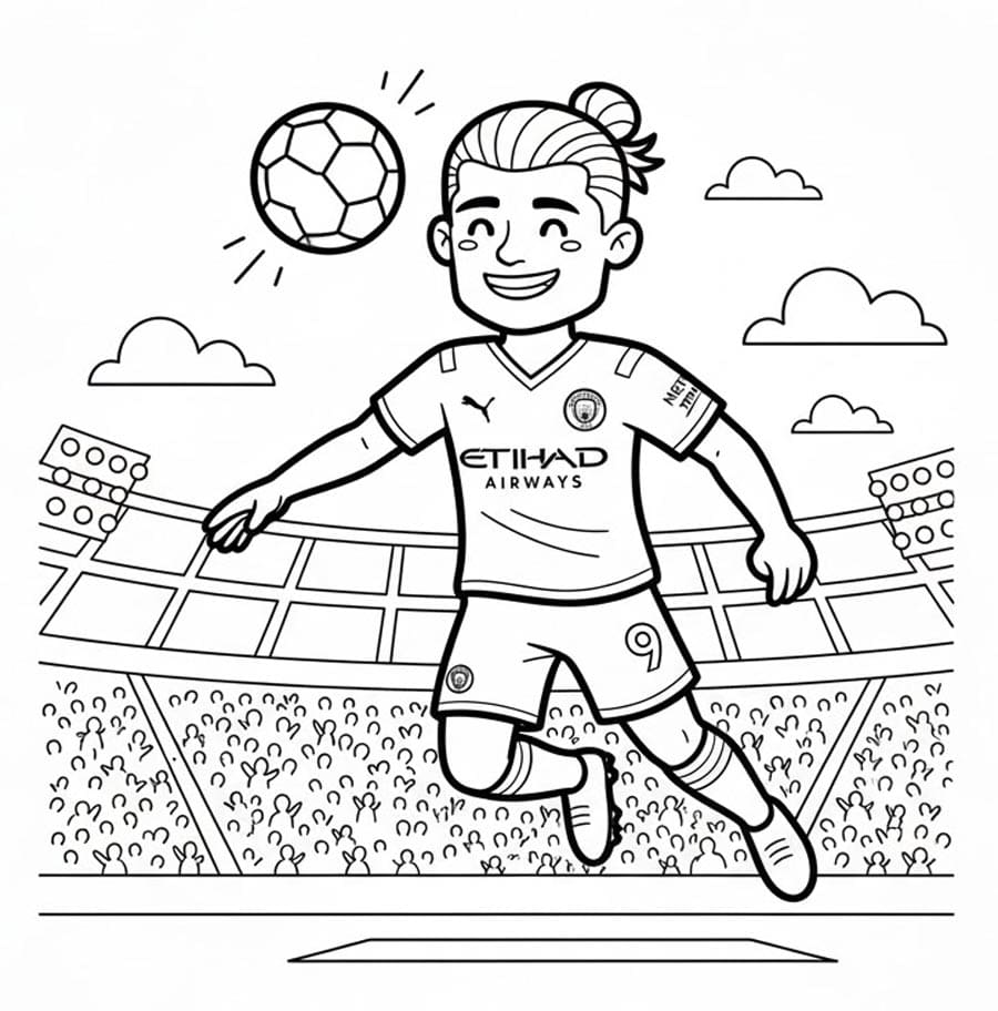 ζωγραφική Ο Έρλινγκ Χάαλαντ με κεφαλιά