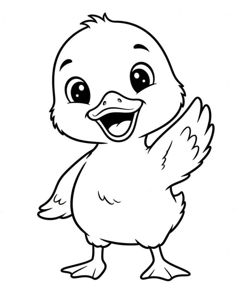 ζωγραφική Παπάκι με Ανοιχτά Φτερά