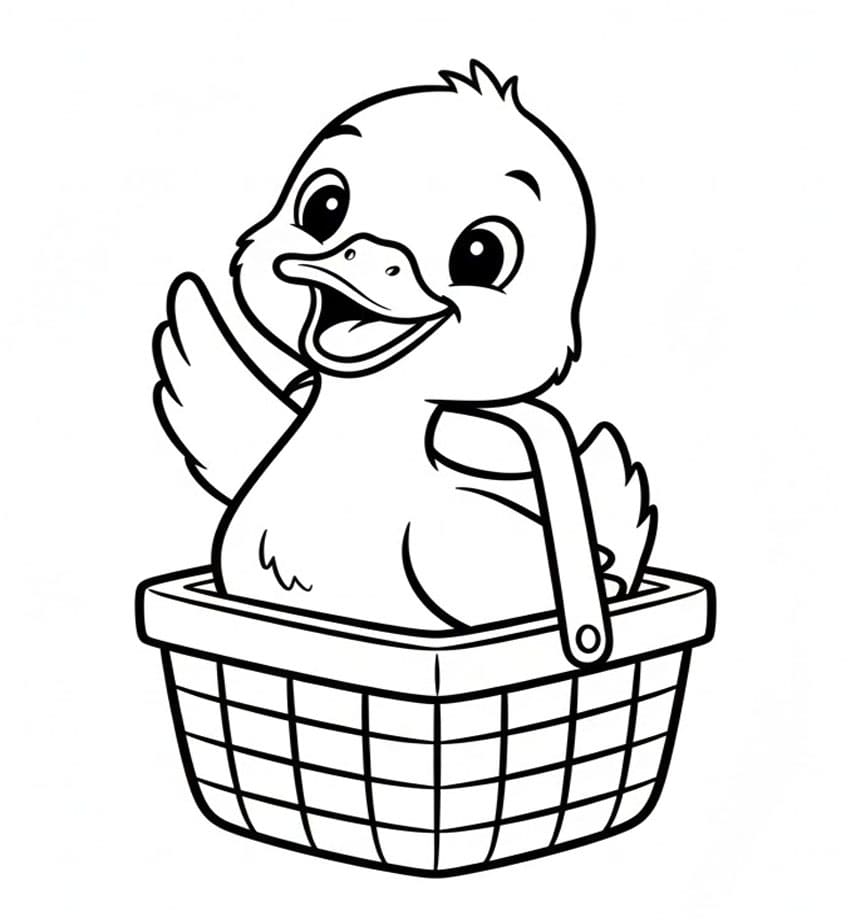 ζωγραφική Παπάκι στο Καλάθι