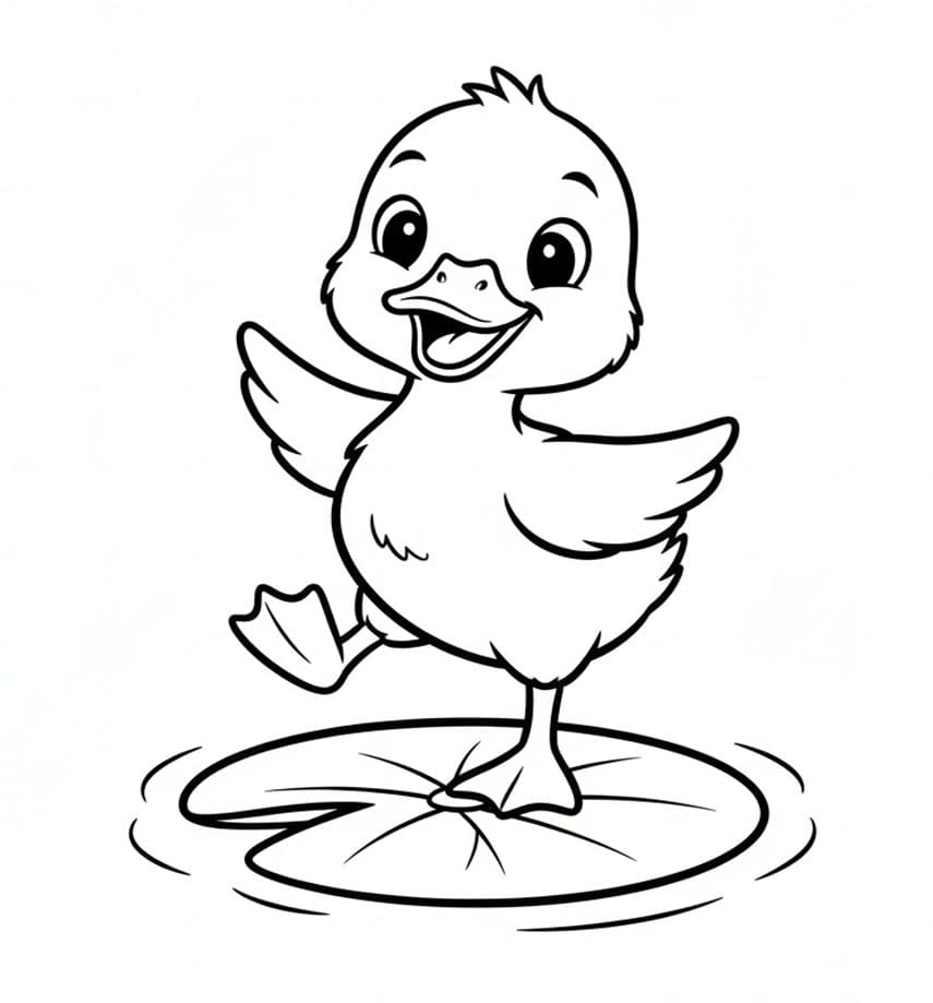 ζωγραφική Παπάκι στο Νερό