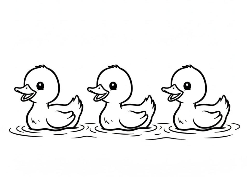 ζωγραφική Παπάκια στη Λίμνη