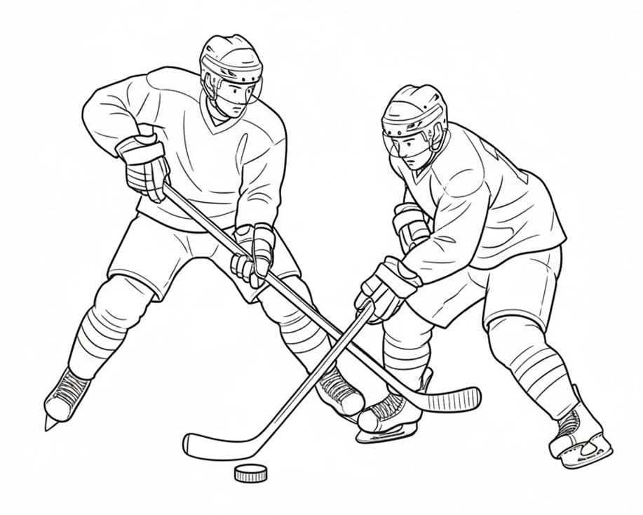 ζωγραφική Σύγκρουση Παικτών Χόκεϊ